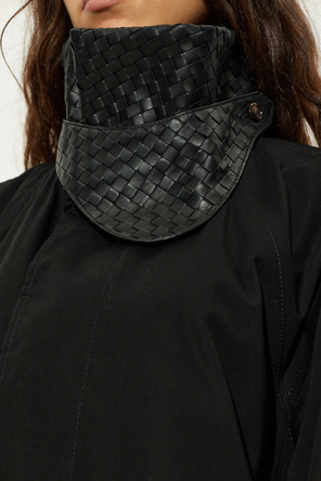 Bottega Veneta Kabát s koženým stojáčkem