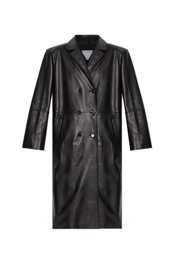 Leather coat with single vent od Bottega Veneta