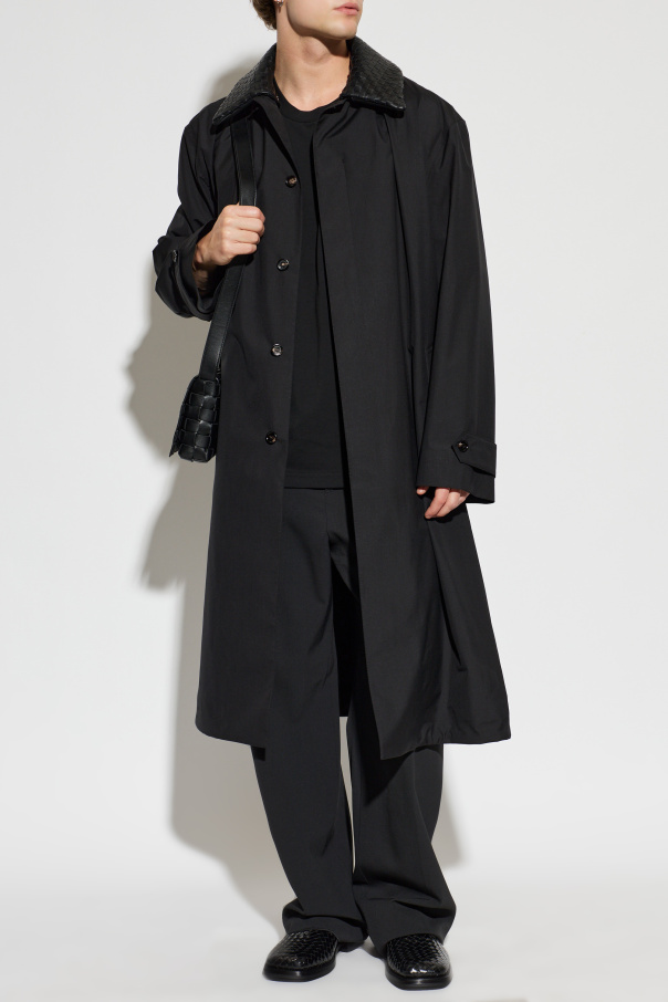 Bottega Veneta Coat with a detachable leather collar