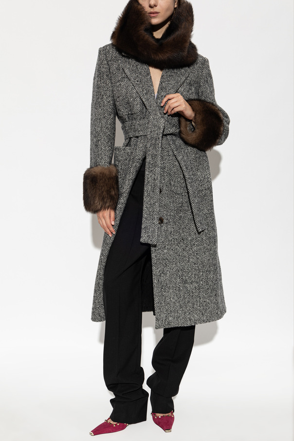 Valentino Garavani Wool coat with a herringbone pattern
