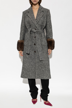 Valentino Garavani Wool coat with a herringbone pattern