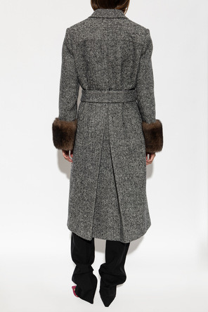 Valentino Garavani Wool coat with a herringbone pattern