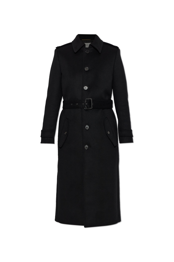 Wool coat with belt od Saint Laurent