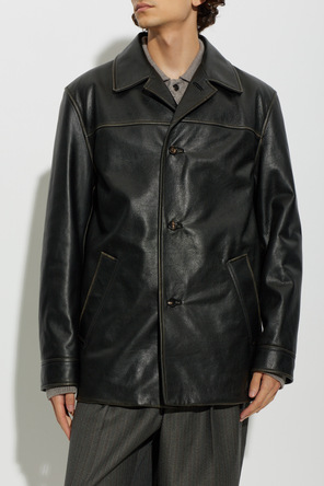Bottega Veneta Chaqueta de cuero con efecto ‘vintage’