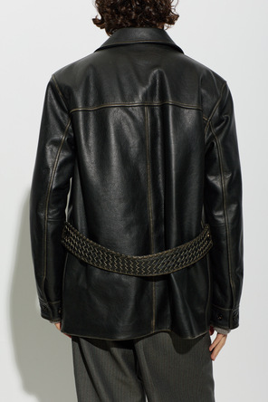 Bottega Veneta Chaqueta de cuero con efecto ‘vintage’