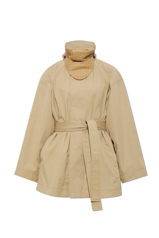 Short coat with leather collar od Bottega Veneta