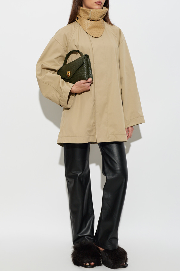 Bottega Veneta Short coat with leather collar