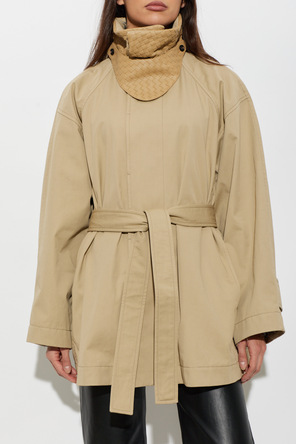 Bottega Veneta Short coat with leather collar