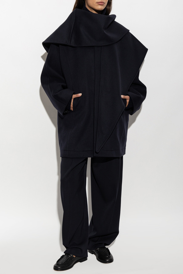 Bottega Veneta Wool Coat with Detachable Scarf