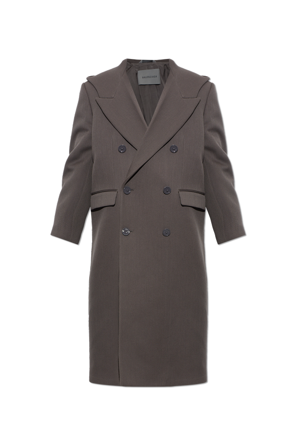 Balenciaga Sobretudo de lã com capuz