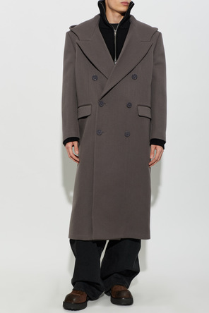 Balenciaga Sobretudo de lã com capuz