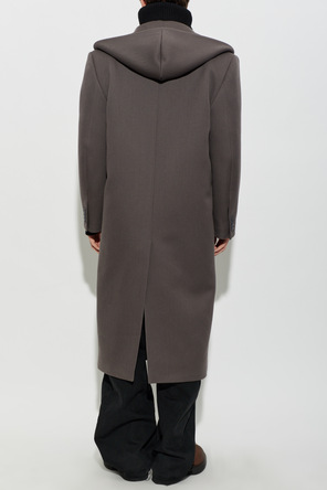 Balenciaga Sobretudo de lã com capuz