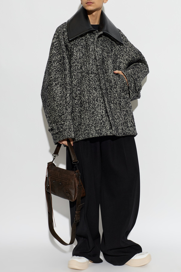 Balenciaga Wool jacket with leather collar