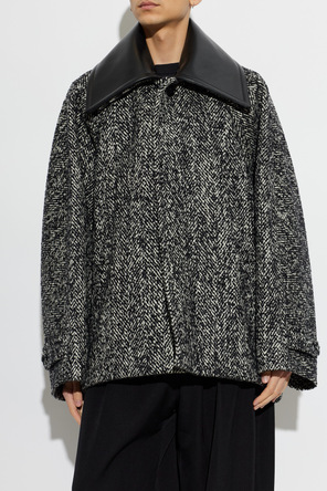 Balenciaga Wool jacket with leather collar