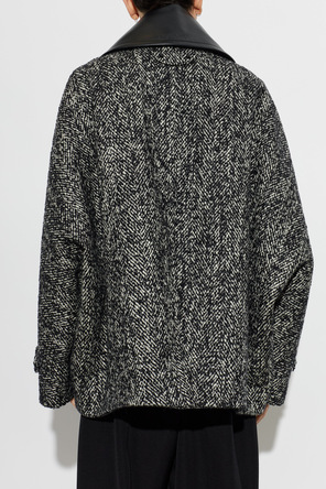 Balenciaga Wool jacket with leather collar