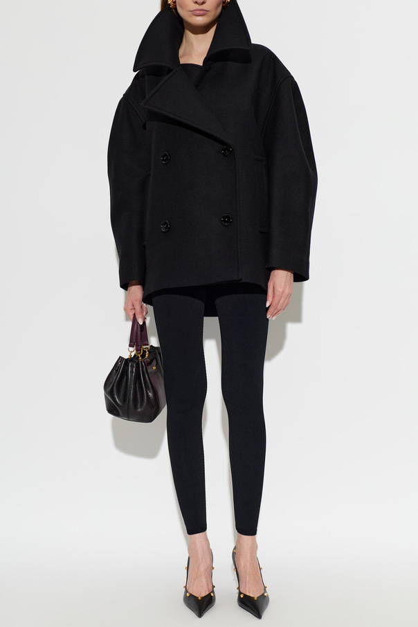 Balenciaga Вълнено палто с двуредно закопчаване