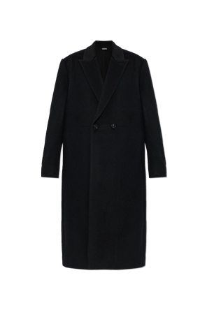Wool coat with a single vent