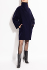 Alaïa NAVY BLUE Coat with stand-up collar