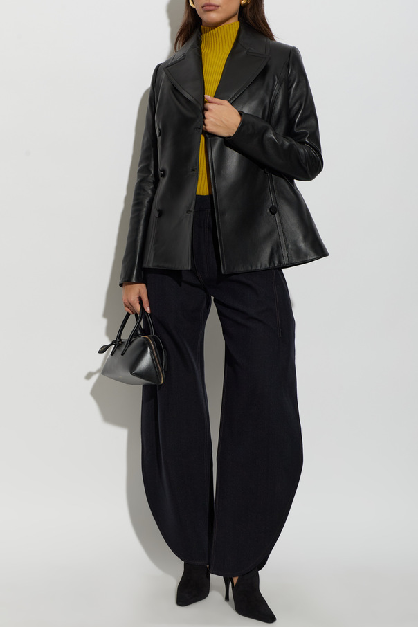 Alaïa Double-breasted leather coat