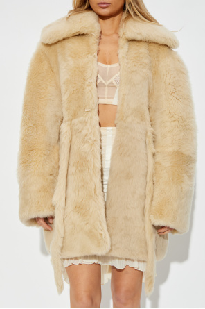KNWLS Fur coat with 'Baby' belt