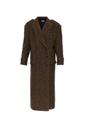Wool coat with herringbone pattern