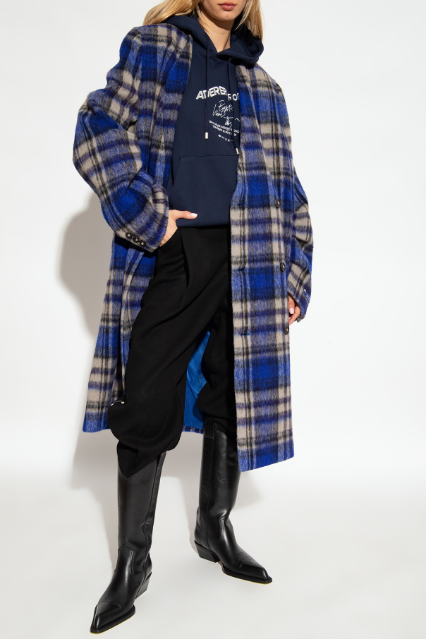 Ader Error Double-breasted check coat