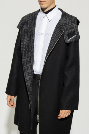 Givenchy Wełniany płaszcz z kapturem