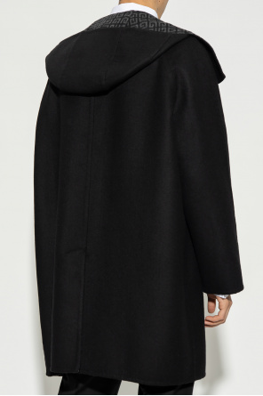 Givenchy Wełniany płaszcz z kapturem