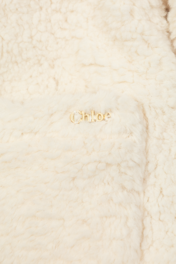 Chloé Kids Chaqueta de pelo con bolsillos