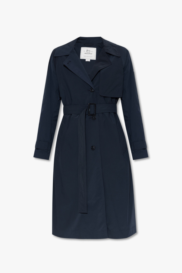 Woolrich NAVY BLUE Trench coat with logo
