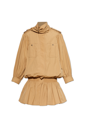 Coat with detachable scarf