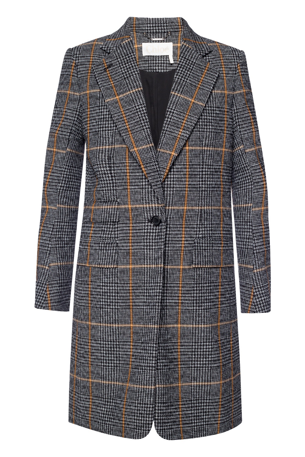 chloe check coat