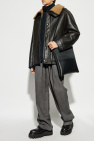 Lemaire BLACK Shearling coat with pockets