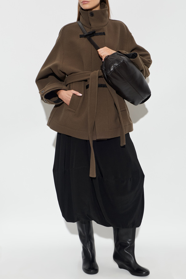 Lemaire Short wool coat with belt