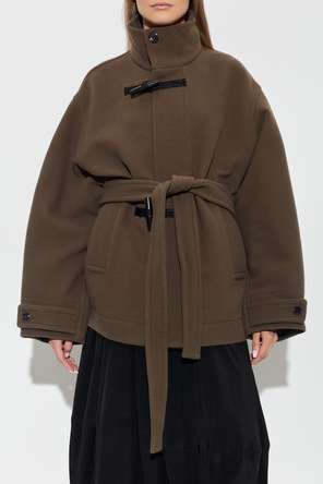Lemaire Short wool coat with belt