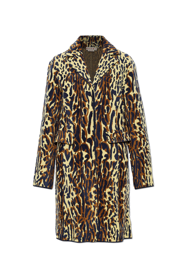 Velvet coat with animal print od Marni