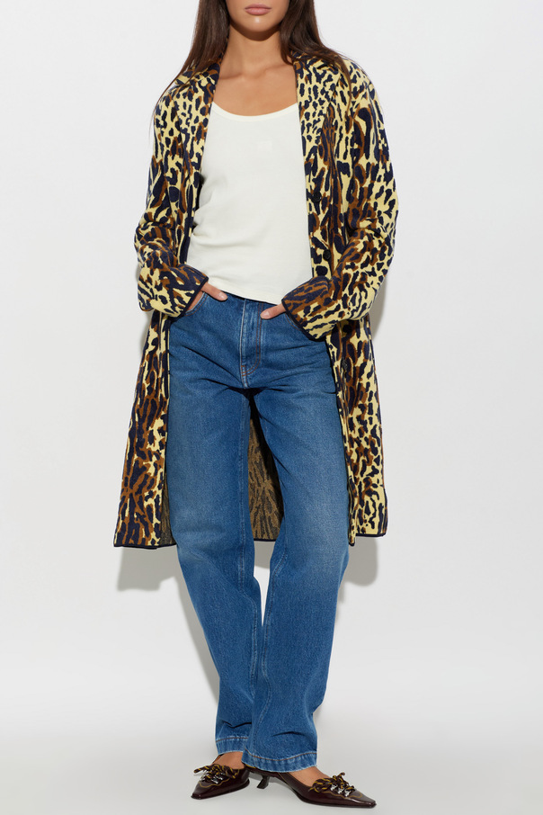 Marni Velvet coat with animal print