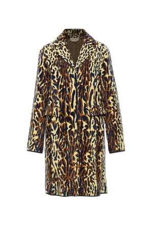 Velvet coat with animal print