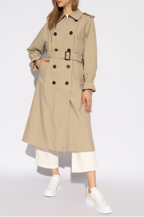 'ember' trench coat od paper print T-shirt