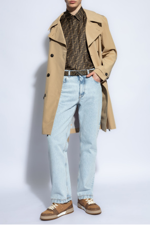 ‘zarek’ trench coat od Striped Cotton Poplin Boyfriend Shirt