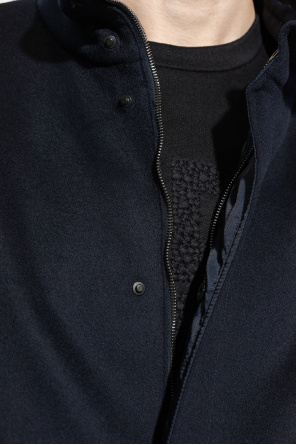Emporio logo-patch armani Wool coat