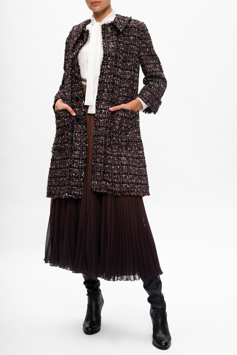 dolce gabbana tweed coat