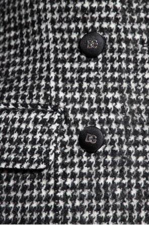 dolce embroidered-badge & Gabbana Houndstooth coat