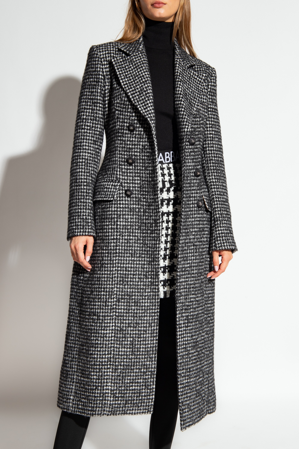 dolce gabbana pleated cropped trousers item Houndstooth coat