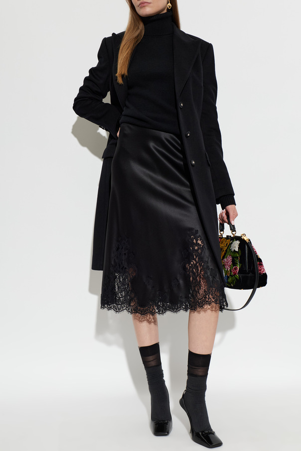 Dolce & Gabbana Wool Coat with Single Vent