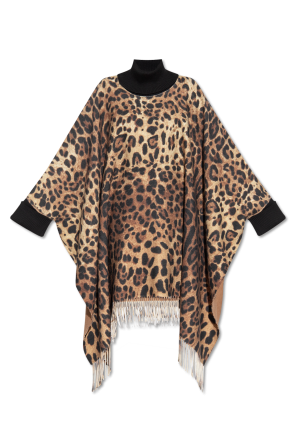 Poncho with animal motif