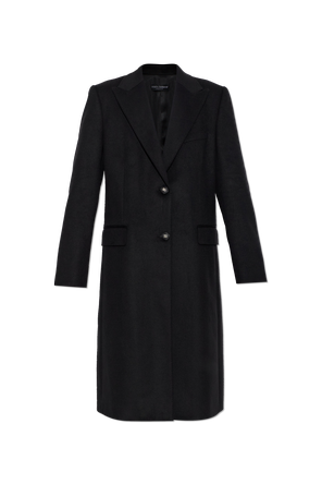 Wool coat with single vent