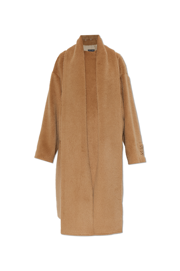 Wool coat with integrated scarf od Dolce & Gabbana