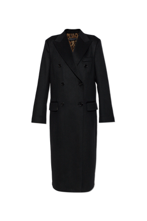 Cashmere coat with a single vent