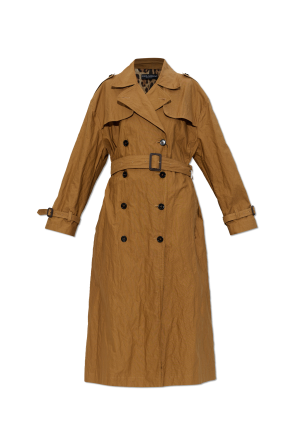 Trench coat with a crinkled effect